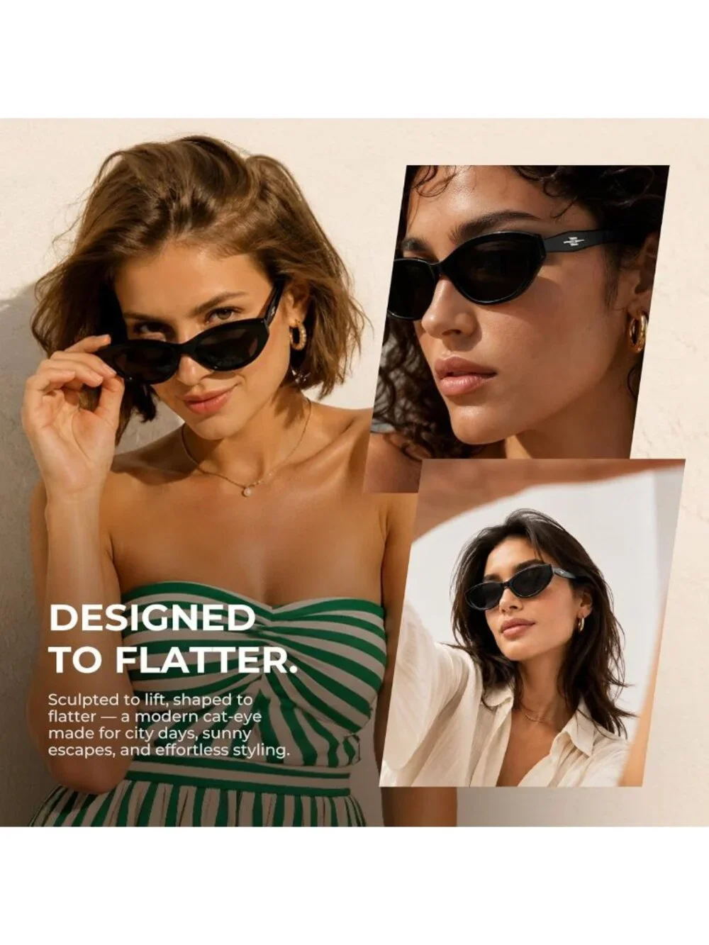 Chic Cat Eye Sunglasses for Women | Stylish Shades for Low Bridge & Wide Face